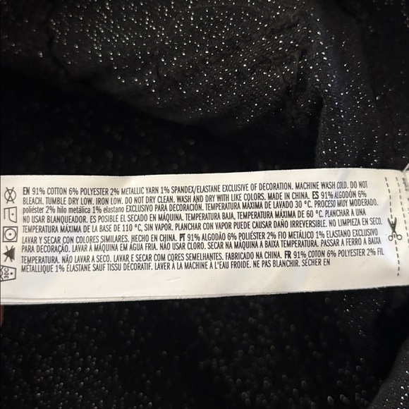 Forever 21 Juniors Black Glitter Cargo High Rise Flare Leg Jean 29X32” Stretch - Picture 7 of 8